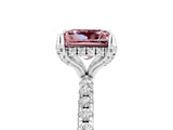 White gold Princess Cut Diamond Solitaire Ring with Four-Prong Setting and Pavé Band_5