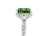 White gold Princess Cut Diamond Solitaire Ring with Four-Prong Setting and Pavé Band_5