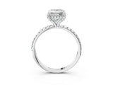 White gold Princess Cut Diamond Solitaire Ring with Four-Prong Setting and Pavé Band_6