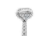White gold Princess Cut Diamond Solitaire Ring with Four-Prong Setting and Pavé Band_8