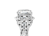 White gold Princess Cut Diamond Solitaire Ring with Hidden Halo and Pavé Band_38