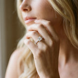 White gold Princess Cut Diamond Solitaire Ring with Pavé Accents and Four-Prong Setting_134