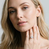 White gold Princess Cut Diamond Solitaire Ring with Pavé Accents and Four-Prong Setting_135
