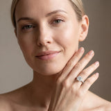 White gold Princess Cut Diamond Solitaire Ring with Pavé Band and Four-Prong Setting_353