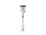 White gold Princess Cut Diamond Solitaire Ring with Pavé Band and Prong Setting_2
