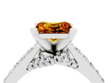White gold Princess Cut Diamond Solitaire Ring with Pavé Band and Prong Setting_4