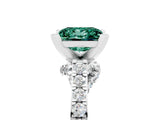 White gold Princess Cut Diamond Solitaire Ring with Pavé Band and Prong Setting_5