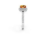 White gold Princess Cut Diamond Solitaire Ring with Shared Prong Pavé Band_2