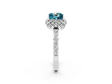 White gold Princess Cut Diamond Solitaire Ring with Shared Prong Pavé Band_2