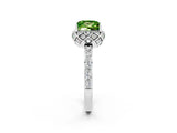 White gold Princess Cut Diamond Solitaire Ring with Shared Prong Pavé Band_2