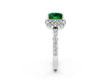 White gold Princess Cut Diamond Solitaire Ring with Shared Prong Pavé Band_2