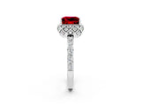 White gold Princess Cut Diamond Solitaire Ring with Shared Prong Pavé Band_2