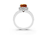 White gold Princess Cut Diamond Solitaire Ring with Shared Prong Pavé Band_3