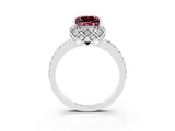White gold Princess Cut Diamond Solitaire Ring with Shared Prong Pavé Band_3