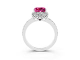 White gold Princess Cut Diamond Solitaire Ring with Shared Prong Pavé Band_3