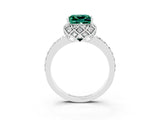 White gold Princess Cut Diamond Solitaire Ring with Shared Prong Pavé Band_3