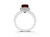 White gold Princess Cut Diamond Solitaire Ring with Shared Prong Pavé Band_3