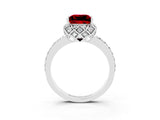 White gold Princess Cut Diamond Solitaire Ring with Shared Prong Pavé Band_3