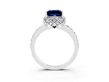 White gold Princess Cut Diamond Solitaire Ring with Shared Prong Pavé Band_3