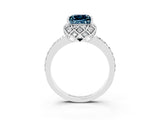 White gold Princess Cut Diamond Solitaire Ring with Shared Prong Pavé Band_3