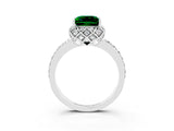 White gold Princess Cut Diamond Solitaire Ring with Shared Prong Pavé Band_3