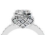 White gold Princess Cut Diamond Solitaire Ring with Shared Prong Pavé Band_4