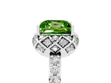 White gold Princess Cut Diamond Solitaire Ring with Shared Prong Pavé Band_5