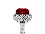 White gold Princess Cut Diamond Solitaire Ring with Shared Prong Pavé Band_5