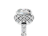 White gold Princess Cut Diamond Solitaire Ring with Shared Prong Pavé Band_5