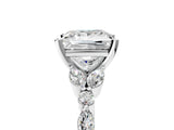 White gold Princess Cut Diamond Solitaire Ring with Side Stones and Four-Prong Setting_95