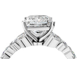 White gold Princess Cut Diamond Solitaire Ring with Side Stones and Four-Prong Setting_96