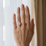 White gold Princess Cut Diamond Solitaire Ring with Side Stones and Four-Prong Setting_97