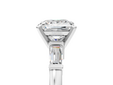 White gold Princess Cut Diamond Solitaire Ring with Tapered Baguette Accents and Four-Prong Setting_118