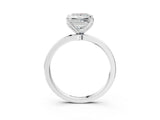 White gold Princess Cut Diamond Solitaire Ring with Thin Band and Prong Setting_15