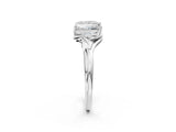 White gold Princess Cut Diamond Solitaire Ring with Twist Band and Four-Prong Setting_92