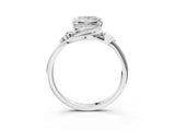 White gold Princess Cut Diamond Solitaire Ring with Twist Band and Four-Prong Setting_93