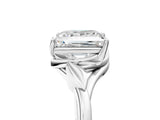 White gold Princess Cut Diamond Solitaire Ring with Twist Band and Four-Prong Setting_95