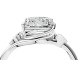 White gold Princess Cut Diamond Solitaire Ring with Twist Band and Four-Prong Setting_96