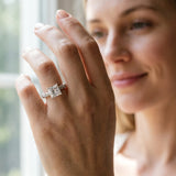 White gold Princess Cut Diamond Solitaire Ring with Twisted Band and Pavé Accents_63