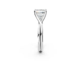 White gold Princess Cut Diamond Solitaire Twist Band Prong Setting Ring_69