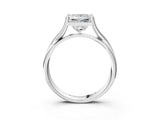 White gold Princess Cut Diamond Solitaire Twist Band Prong Setting Ring_70