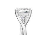 White gold Princess Cut Diamond Solitaire Twist Band Prong Setting Ring_72