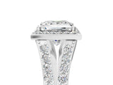 White gold Princess Cut Diamond Split Shank Halo Ring with Four-Prong Setting_73