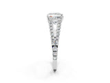 White gold Princess Cut Diamond Split Shank Pavé Engagement Ring with Four-Prong Setting_154