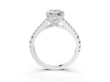 White gold Princess Cut Diamond Split Shank Pavé Engagement Ring with Four-Prong Setting_155