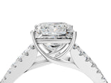 White gold Princess Cut Diamond Split Shank Pavé Engagement Ring with Four-Prong Setting_156