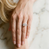 White gold Princess Cut Diamond Split Shank Pavé Engagement Ring with Four-Prong Setting_165