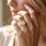 White gold Princess Cut Diamond Split Shank Pavé Engagement Ring with Four-Prong Setting_166