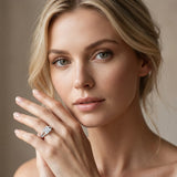 White gold Princess Cut Diamond Split Shank Pavé Engagement Ring with Four-Prong Setting_166