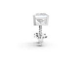 14K White Gold 2.02 Carat D VS2 Princess Diamond Stud Earrings